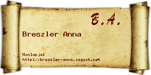 Breszler Anna névjegykártya